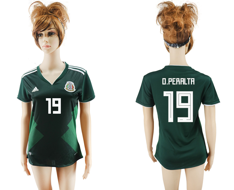 Maillot de femmes par cher Mexico #19 O.PERALTA  2018 FIFA World